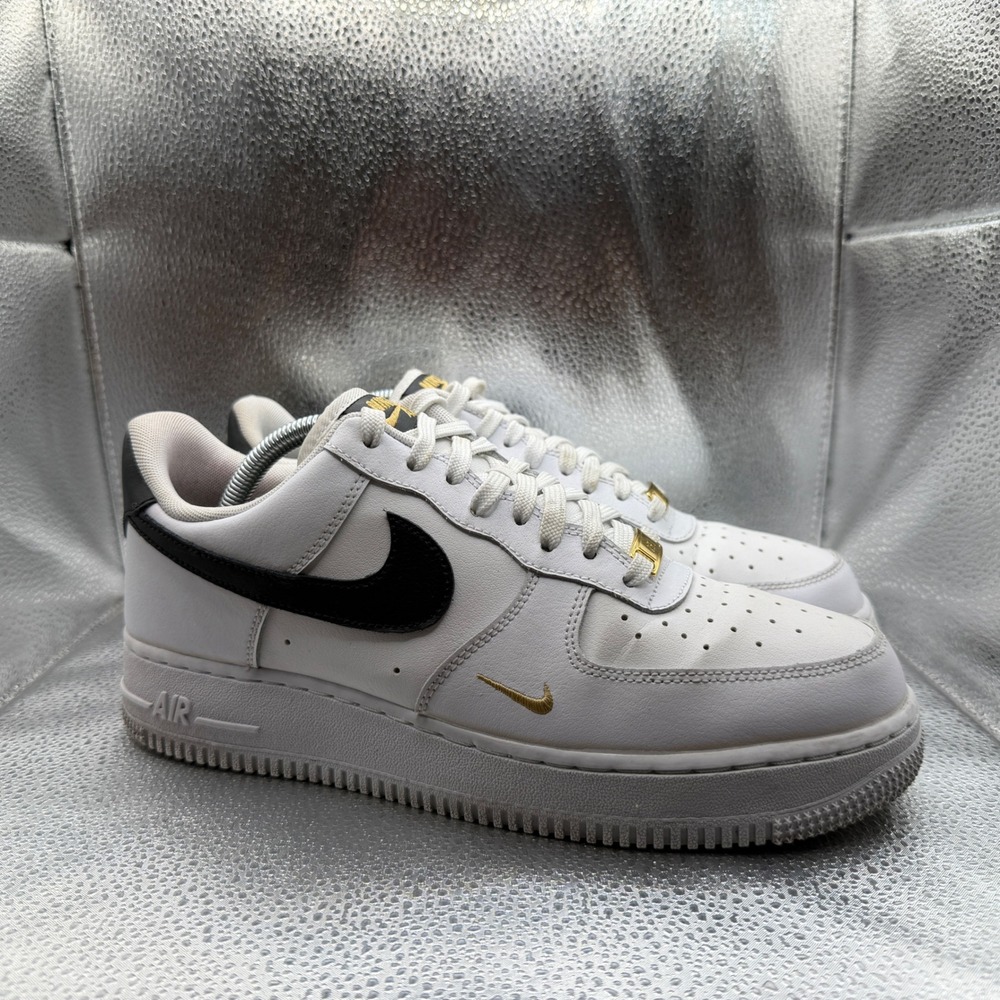Size 8 Nike Air Force 1 Low Mens White Good Black Gold CZ0270-102 Sneaker